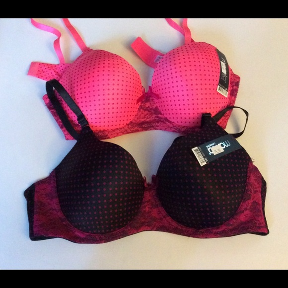 2 Ladies Polkadot Underwire Bra’s Lace Detail NWT - Picture 3 of 5